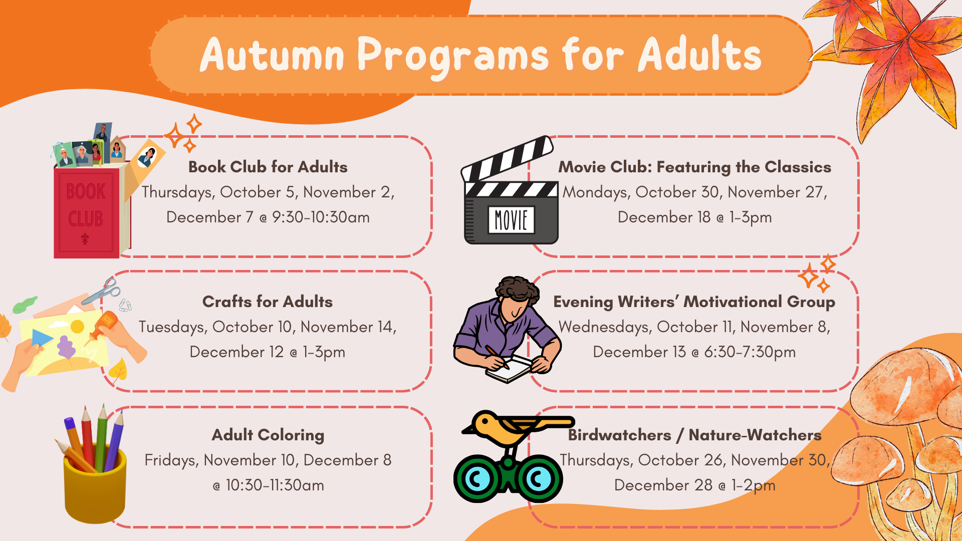 Autumn programs for adults